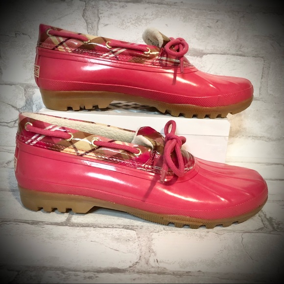 Sperry Hot Pink Waterproof Rubber Boot - Picture 2 of 9